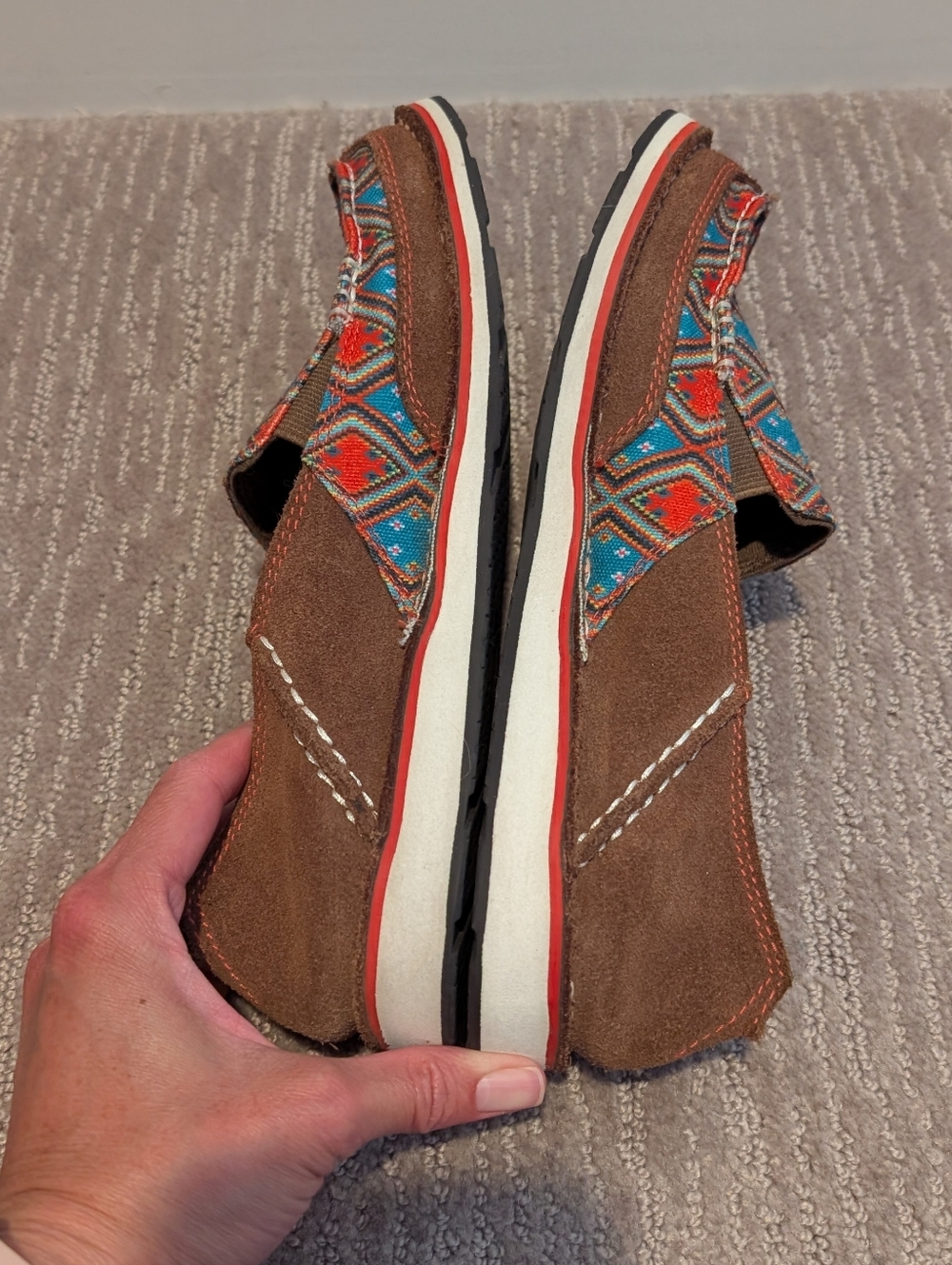 Red and Blue Southwestern/Aztec/Geometric Ariat Cruisers - Picture 3 of 6